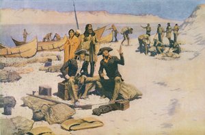 Lewis en Clark bij de monding van de Columbia River, 1805, uit 